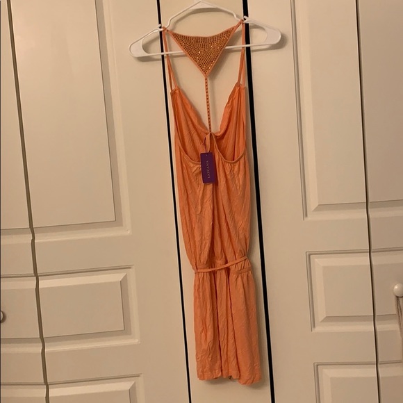 Sexy low back Peach dress - Picture 3 of 4